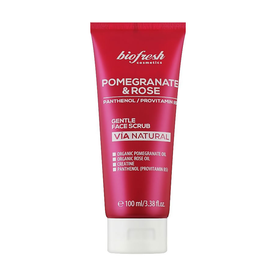 Ніжний скраб для обличчя BioFresh Via Natural Pomergranate &amp; Rose Gentle Face Scrub, 100 мл
